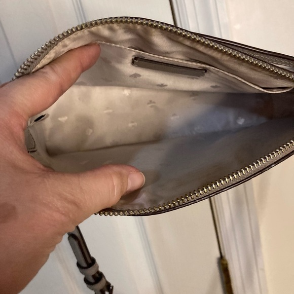 GRay LEATHER KATE SPADE CROSSBODY SHOULDERBAG VNTG - Picture 8 of 12